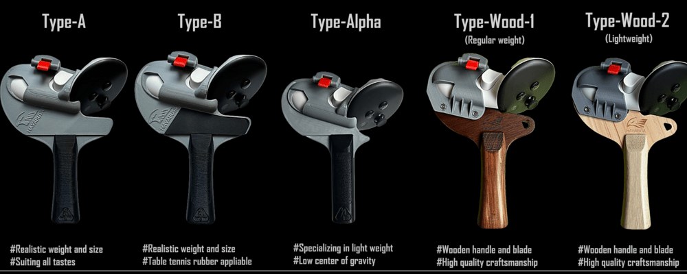 The HAYABUSA family — five VR adapters lined up in a row